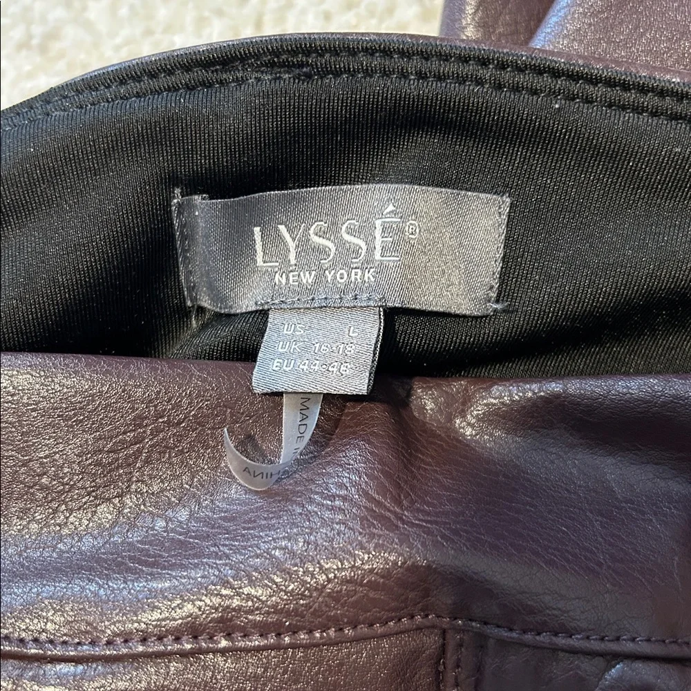 LYSSE Faux Leather Wide Leg Pants Women's Size Large - Picture 5 of 5